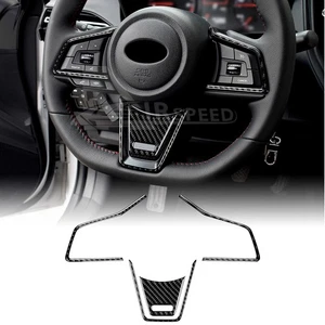 Trim Cover Steering Wheel Button Fit For Subaru WRX 2022-2024 Black Carbon Fiber - Picture 1 of 8