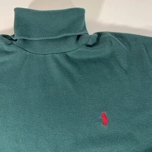 Vintage Polo Ralph Lauren Turtleneck Forest Green USA Made Cotton Men's Large - Picture 1 of 11