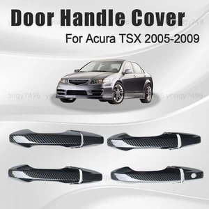 Car upgrade Gloss Carbon Car Door Handle Covers Trim For ACURA TSX 2004 - 2009 - Imagen 1 de 2