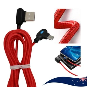 Type-C Cable 90 Degree Right Angle USB-C Fast Charging Cord For Samsung Google - Picture 1 of 12