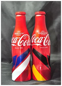 Coke Coca-Cola UEFA EURO 2016 France Aluminum Bottle x2/Set Limited Edition NEW - Picture 1 of 11