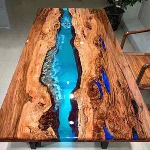 Custom Epoxy Walnut Blue River Dining Table Home Decor Handmade Furniture - Picture 1 of 12