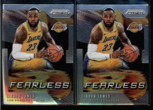 LOT (2) LEBRON JAMES 2019/20 PANINI PRIZM #3 FEARLESS BASE LAKERS INSERT FC7851 - Bild 1 von 1