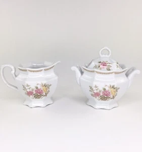 Octagonal Originals Creamer & Sugar & Lid Tyrol 1702 Fine Porcelain Vintage - Picture 1 of 7
