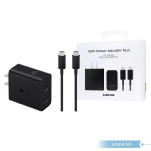 Adaptador de Corriente Original Samsung Oficial 50W Duo con Cable USB-C (5A,1.8m)【T5020】 - Imagen 1 de 15