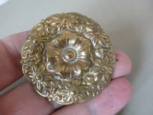 ANTIQUE VINTAGE ART NOUVEAU DECO PRETTY GOLD FILLED POPPY BROOCH PIN CELTIC SASH - Picture 1 of 2