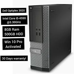 Dell 3020 PC COMPUTER SFF Intel i5 Quad Core 8GB RAM 500GB HDD WINDOWS 10  - Picture 1 of 7