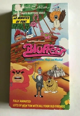 THE BLUFFERS ~ ROBOTS & RAINBOWS, MAGIC & MISCHIEF ~ VHS ~ SLIPSLEEVE ~ 1+ SHIP - Image 1 of 3