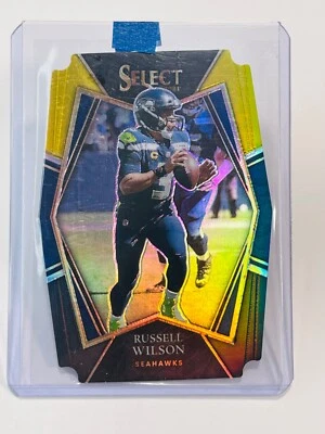 RUSSELL WILSON 2021 Panini Select GOLD & BLACK Premier Level DIE CUT Seahawks - Image 1 of 2
