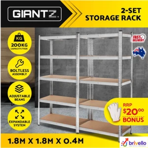 Giantz 2x1.8M Garage Shelving Warehouse Rack Storage Shelves Pallet Racking - Picture 1 of 12