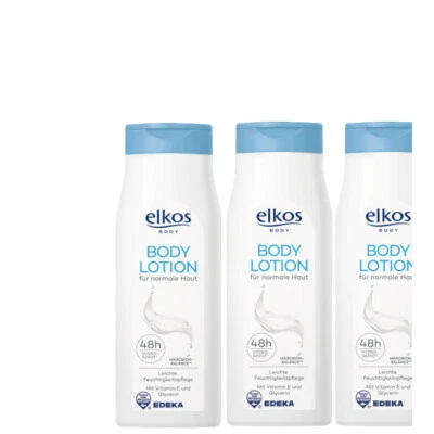 4tlg. | 3x500ml elkos Leichte Body Lotion 48H Vitamin E & Glycerin + Beauty Band