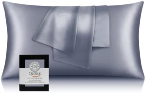 Eisengrau OLESILK 100% Seide Kissenbezug 40x80cm Haar- und Hautpflege 1 Stück NE - Bild 1 von 13