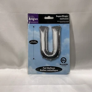 Anagram Balloons (Letter U) Foil Mylar Balloon 23” X 33” Silver New!!! - Picture 1 of 2