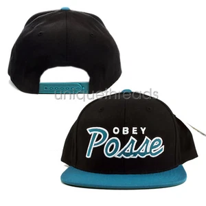 Men's OBEY POSSE SNAPBACK HAT Cap - Black / Teal - Picture 1 of 1