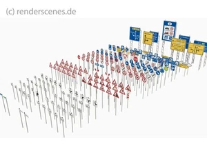 3D Modelle Verkehrszeichen Cinema 4D / Vray / FBX Format - Bild 1 von 2