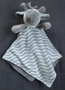 Crevent Zebra Lovey Plush Baby White & Gray Security Blanket Minky - Picture 1 of 6