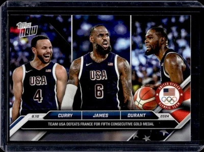 2024 Topps Now Juegos Olímpicos LeBron James Steph Curry Durant Variación Blanco #26 Foto 1 de 2