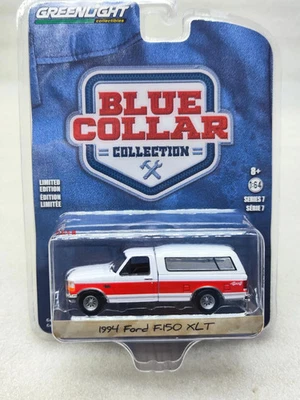GreenLight 1:64 Blue Collar Series 7-1994 Ford F-150 XLT Camper Case Alloy Car - Image 1 of 2