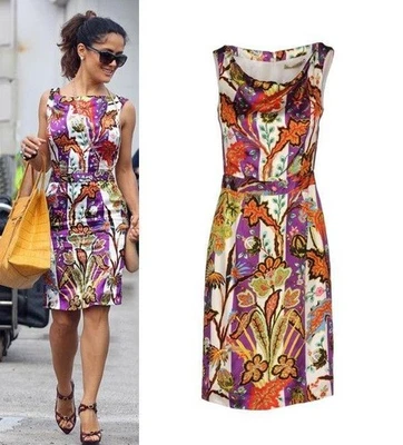 VESTIDO BALENCIAGA ESTAMPADO FLORAL AJUSTADO SEXY FUNDA SATINADA 36 US 4 Foto 1 de 4