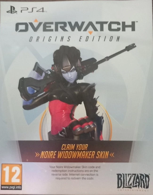 Overwatch-Noir Widowmaker (PS4/PS5)-Revestimiento Promocional Ultra Raro-CÓDIGO SIN USAR Foto 1 de 1