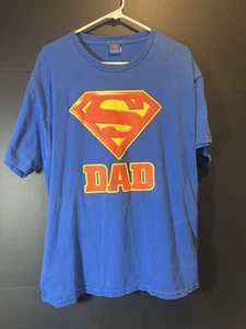 VINTAGE MARVEL Y2K SUPERMAN “SUPER DAD” T-Shirt SIZE XL MENS VINTAGE ORIGINAL - Picture 1 of 9