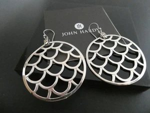 JOHN HARDY Sterling Silver 925 & 18K YG Dot LEGENDS Large Round Dangle Earrings - Picture 1 of 10