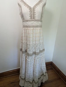 Unbranded Embroidered Lace Boho Maxi Dress Romantic Artisanal Prairie - Picture 1 of 6