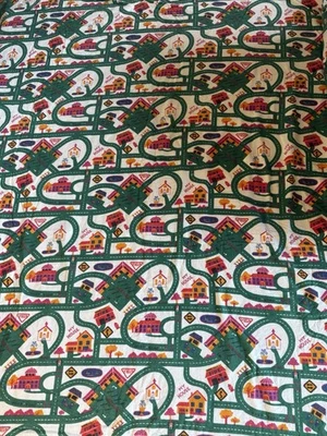 COMING HOME FLANNEL REVERSIBLE TWIN DUVET COVER & SHAM RACE CARS TRACK BUILDINGS - Image 1 of 4
