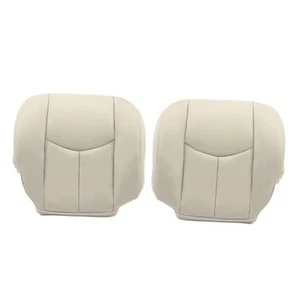 Driver & Passenger Side Bottom Replacement Leather Seat Cover Light Tan - Picture 1 of 8