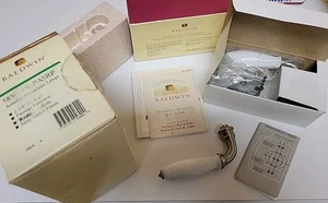 Baldwin Amelia Porcelain Passage Door Levers (2) Satin Nickel 3464 Closet NIB - Picture 1 of 6