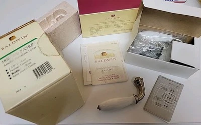 Palancas de puerta de paso de porcelana Baldwin Amelia (2) níquel satinado 3464 armario nuevo en caja Foto 1 de 4