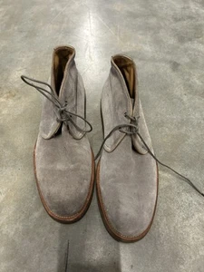 Aquatalia Mens Size 10 Weatherproof Grey Suede Chukka Ankle Boots Made In Italy - Picture 1 of 6