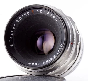 Objetivo M42 CARL ZEISS JENA TESSAR 2.8/50 ROJO T * 12 hojas * 50 mm F/2.8 aluminio - Imagen 1 de 10