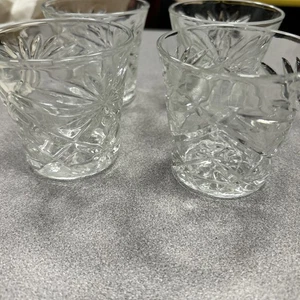 Set Of 4 Vintage Anchor Hocking PRESCUT CLEAR Old Fashioned Glass Tumbler  - Picture 1 of 14