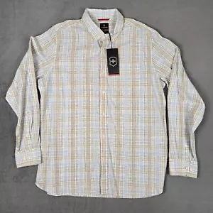 Victorinox Dress Shirt Mens XL Mannliflue Long Sleeve Plaid Button Down NWT - Picture 1 of 10