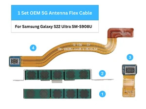 1 Set OEM 5G Antenna Flex Cable + Module For Samsung Galaxy S22 Ultra SM-S908U - Photo 1 sur 6