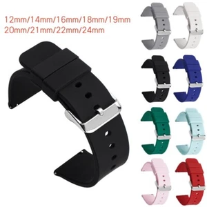 12 14 16 18 19 20 21 22 24 mm cinturino orologio silicone ricambio orologio da polso cinturino in gomma - Foto 1 di 21