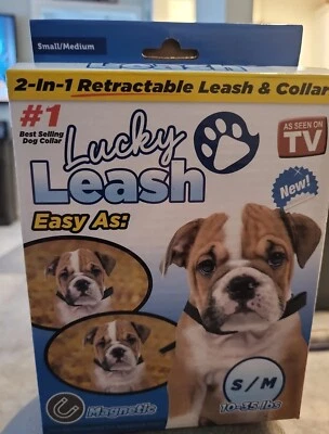 Поводок и ошейник для собак выдвижной Lucky Leash 10-35 фунтов (как показано по телевизору) - Изображение 1 из 3