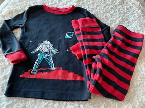 Pijama Kirkland Niños Negro Rojo Rayas Astronauta Espacio Ajustado Mangas Largas 7 - Imagen 1 de 7