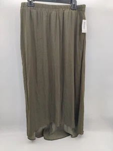 BRAND NEW Dress Barn Women's Sz M Olive Green LONG Full Skirt - Picture 1 of 9