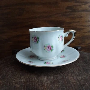 Vintage Teetasse und Teller 6" langer Teller mit Tasse extra robust Made in Japan - Bild 1 von 24
