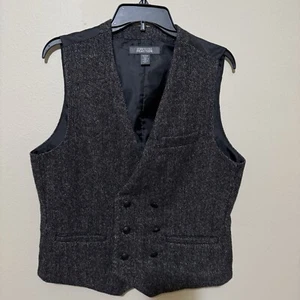 Kenneth Cole Reaction Men's Black Gray Vest Size M Classic Vintage Casual - Picture 1 of 8