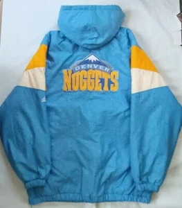 VINTAGE ADIDAS DENVER NUGGETS 1/2 ZIPP WITH HOOD WINTER JACKET SIZE XL - Picture 1 of 12