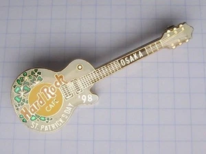 HARD ROCK CAFE / OSAKA 1998 ST. PATRICK`S DAY SHAMROCKS GUITAR ..Pin (Ka1) - Picture 1 of 1