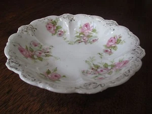 O. & E.G. ROYAL AUSTRIA PINK ROSE DESIGN 5 3/4" SAUCE-BERRY BOWL (4 Available) - Picture 1 of 12