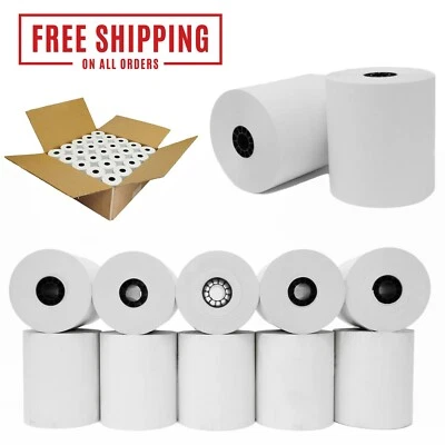  Rolos de papel térmico para recibo 3 1/8" x 190'[50] serve para caixas registradoras e todos os PDV   - Imagem 1 de 4