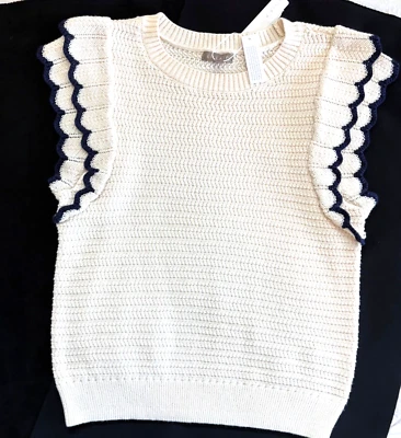 Lilla P наконечник рукав Crewneck свитер, слоновой кости Sz M новый с ярлыками - Изображение 1 из 4