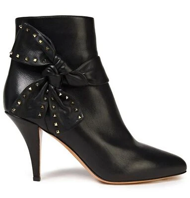 NUEVO Valentino Garavani Rockstud Botines, Cuero Negro, 39 EUR, Precio de venta sugerido por el fabricante 1575 USD Foto 1 de 4