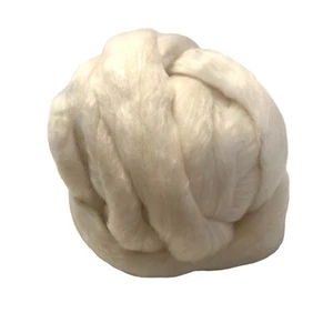 Ashland Bay Ecru Merino Wool Bamboo Silk Top Blend For Dying Spinning 5 oz - Picture 1 of 5