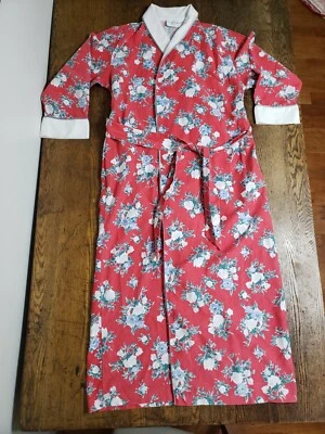 Bata vintage Mary McFadden para mujer roja floral talla P bolsillos pequeños EE. UU. Foto 1 de 4